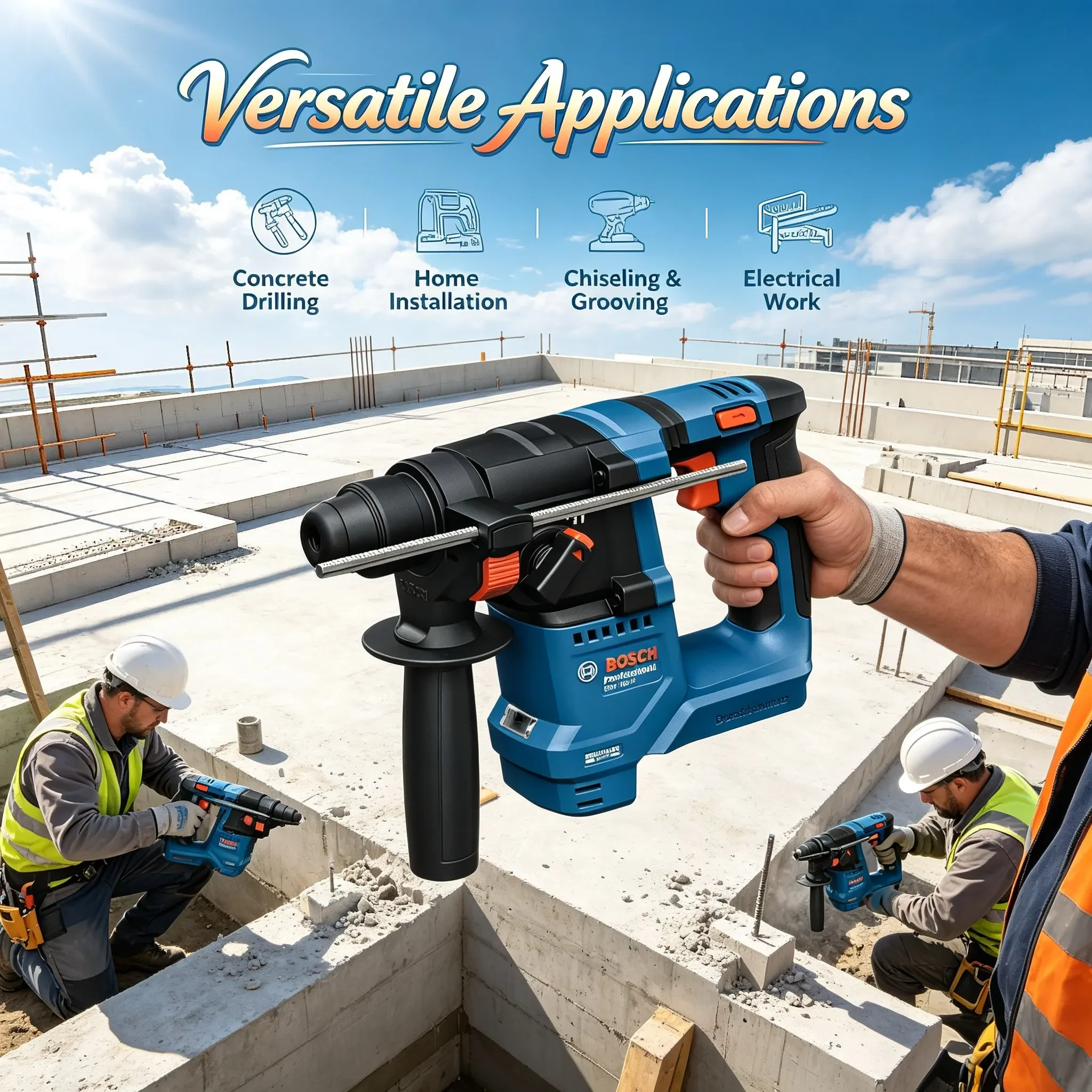 BOSCH GBH 18V-18 Cordless Rotary Hammer with SDS Plus Professional Brushless Motor Bosch 18V Power Tools GBH18V-18