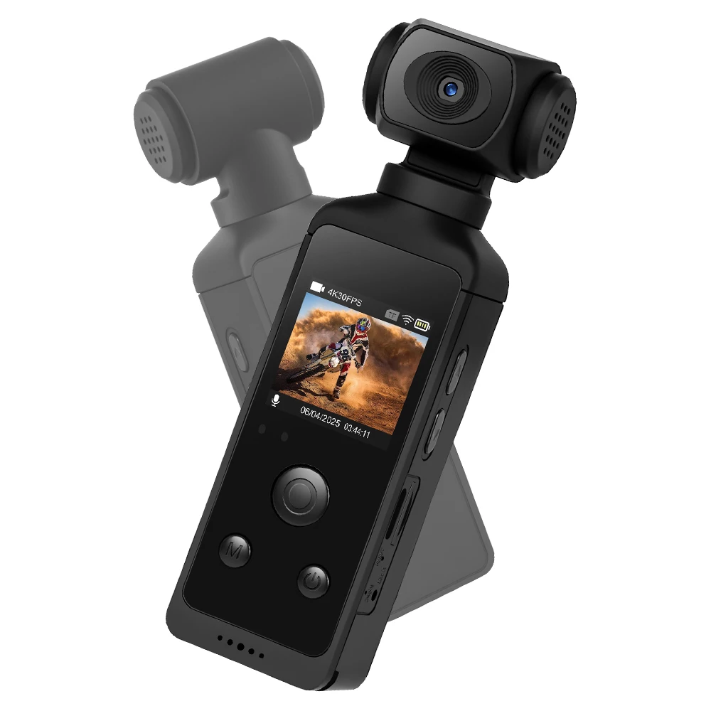 Podofo 1,3-Zoll-LCD-Bildschirm 4K HD-Kamera Outdoor-Reitkamera Praktische Sportkamera WIFI Wasserdicht 30fps 270° °   90-Grad-Drehung °   Tragbare Action-Kamera mit Weitwinkelansicht