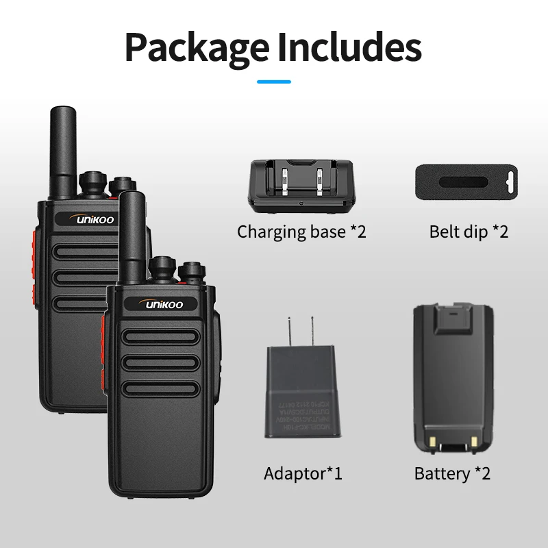 UNIKOO talkie-walkie UK231S 2 pièces PMR446 FRS talkie-walkie Radio bidirectionnelle équipement de Communication Portable PTT Radio chasse