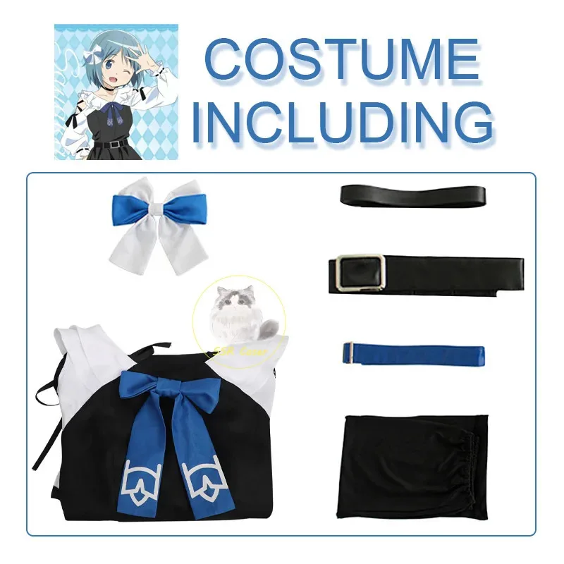 2025 yiyiAnime Miki Sayaka Puella Magi Madoka Magica Cosplay Uniform Black Dress Tie Wig Halloween Party Costume