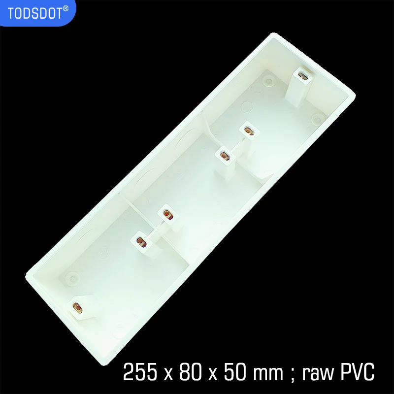 High Quality Wall Embedded Mount Box PVC Triple Frame 255 * 80 * 50 In Wall Junction Socket Box Flame Retardant UL 94 V - 0