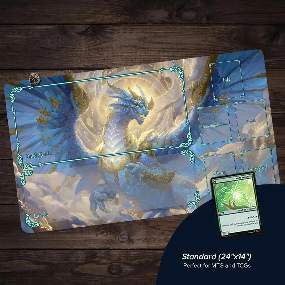 

Sacred Giant Dragon Design MTG Playmat 35X60CM Magic Card Battle Mat Non-Slip Stitched Edge tapete magic mtg Tabletop playmat