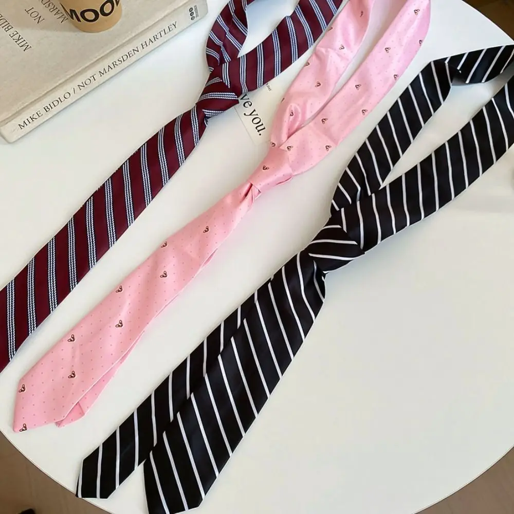 Kleidungsdekoration Koreanische Gestreifte Krawatte Bedruckte Streifen-Hemdkrawatte Dekoration Langer College-Stil Taillengürtel Uniformanzug – Detail 11