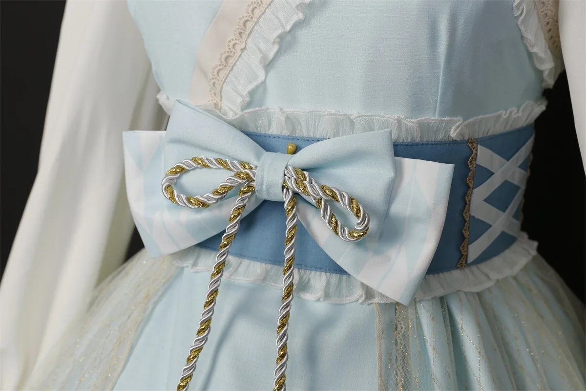 Robe Lolita pour femmes, jupe-pull Kawaii, bleu Miads, princesse, douce, été, japonais, Harajuku, Costume Cosplay