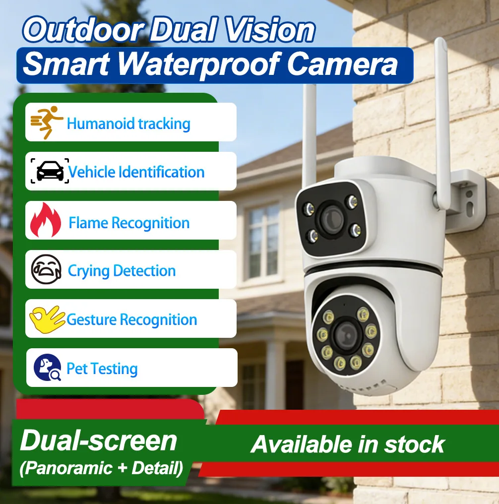 4MP Tuya/Yoosee/iCsee APP Full Color Dual Lens WIFI IP Camera AI Humanoid Detection Home Security CCTV Intercom Baby Monitor