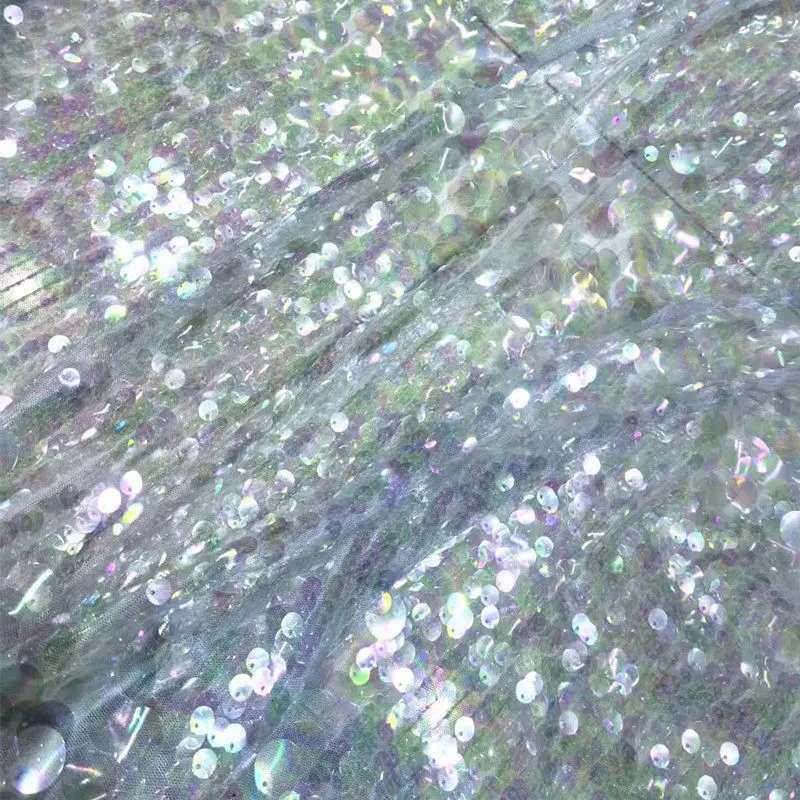 

Ткань Perspective: Сетчатое кружево с пайетками для свадебных платьев, фаты, дизайна одежды, рукоделия, шитья, оптом