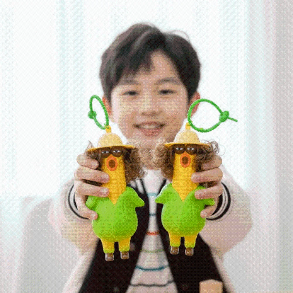 Novelty Gadget PVC Screaming Chicken Shrill Hilarious Squishy Pendant Washable Vegetable Corn Key Chain Teens