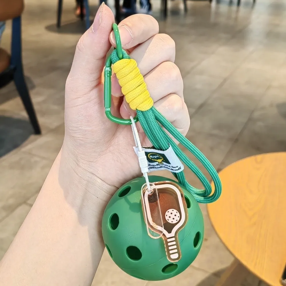 Acrylic Pickleball Paddle Keychain Detachable with Lanyard Pickleball Key Ring Pickleball Racket Pendant Bag Accessories