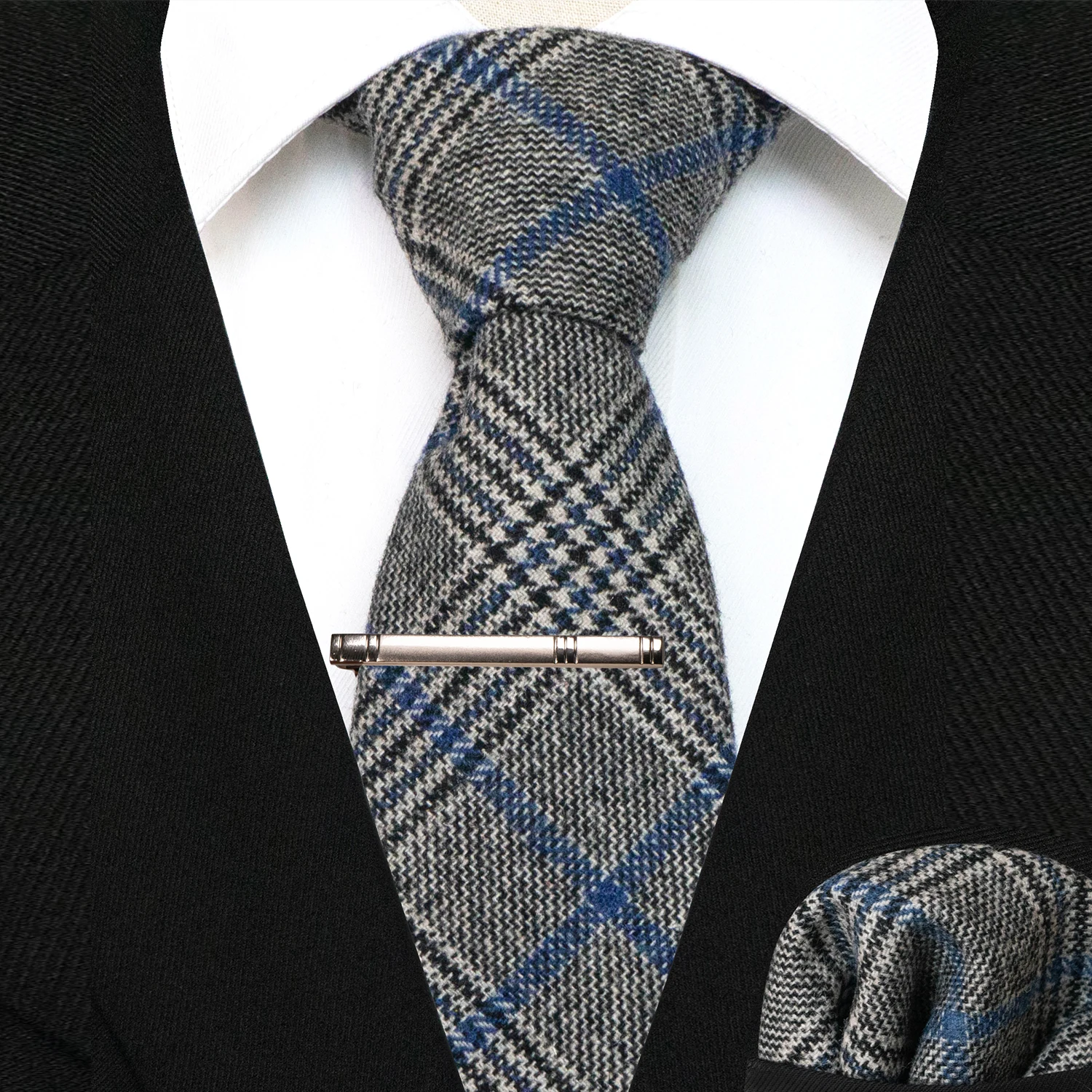 

Классический шерстяной галстук для мужчин, 8 см, коричневый, серый, мужской кашемировый галстук в полоску, карманный квадратный комплект, свадебный деловой костюм, аксессуар для рубашки