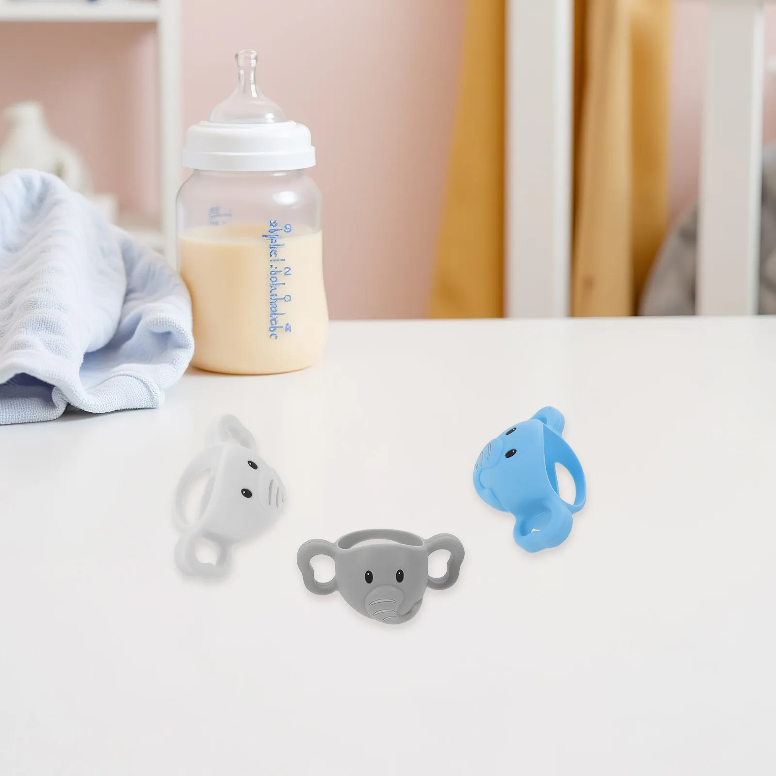 3Pcs Silicone Bottle Handles for Babies Ergonomic Anti Slip Design Easy Clean Sterilizable Feeding Accessory for Nursing Travel