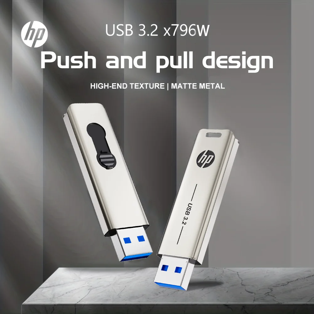 

HP новый креативный флэш-накопитель USB 3.2 256 ГБ 128 ГБ 64 ГБ 32 ГБ высокоскоростные палочки для внешнего хранения металлический флэш-накопитель