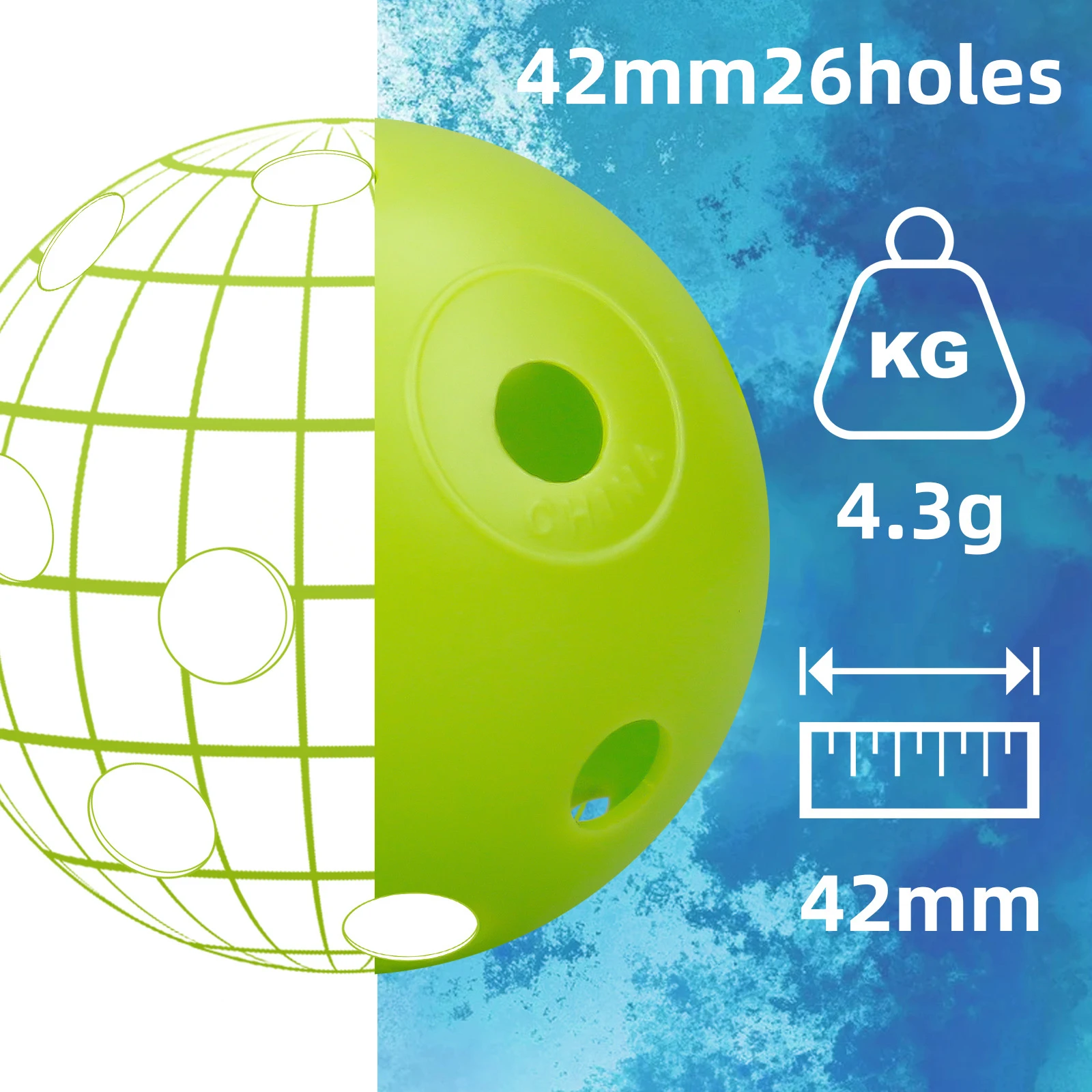 24Pcs/Bag 42MM Airflow Plastic Perforated Color Indoor Practice Golf Balls Good for Your Pets