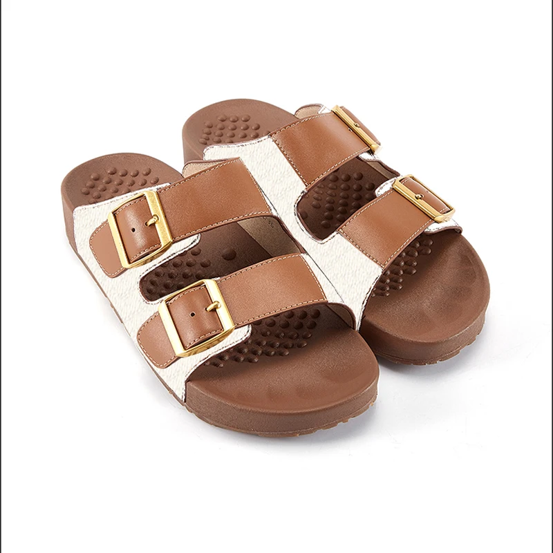 Women's Shoes Massage Insoles Comfortable To Wear Low Heels Female Beach Shoes Classic Minimalist Style Ladies Outdoor Slippers