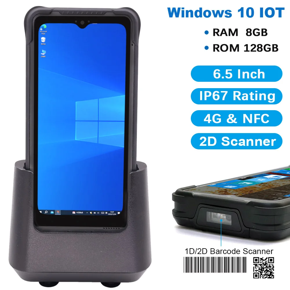 

RUGLINE RT-I61J Pocket PC Mobile Computer Windows 10 OS 6.5'' Intel JASPER LAKE N5100 Single SIM GPS IP67 Shockproof Tablet PC