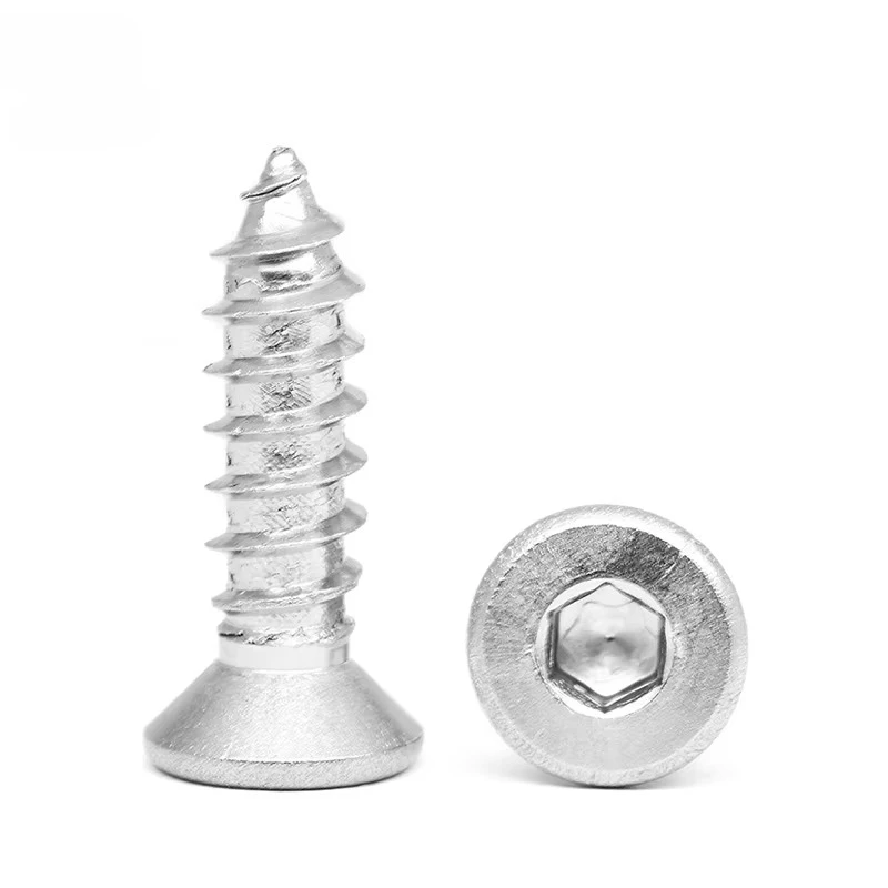 10000 pieces  SS304 316 Countersunk Flat Button Cheese Torque Head Hex Socket Machine Screw Self Tappings Screw