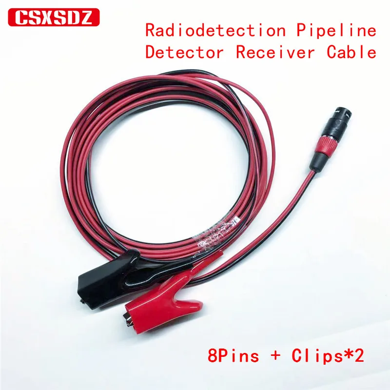 NEW Cable for RD8000 RD8100 RD8200  Radiodetection Pipeline detector Power Data Cable 8Pins To Clips