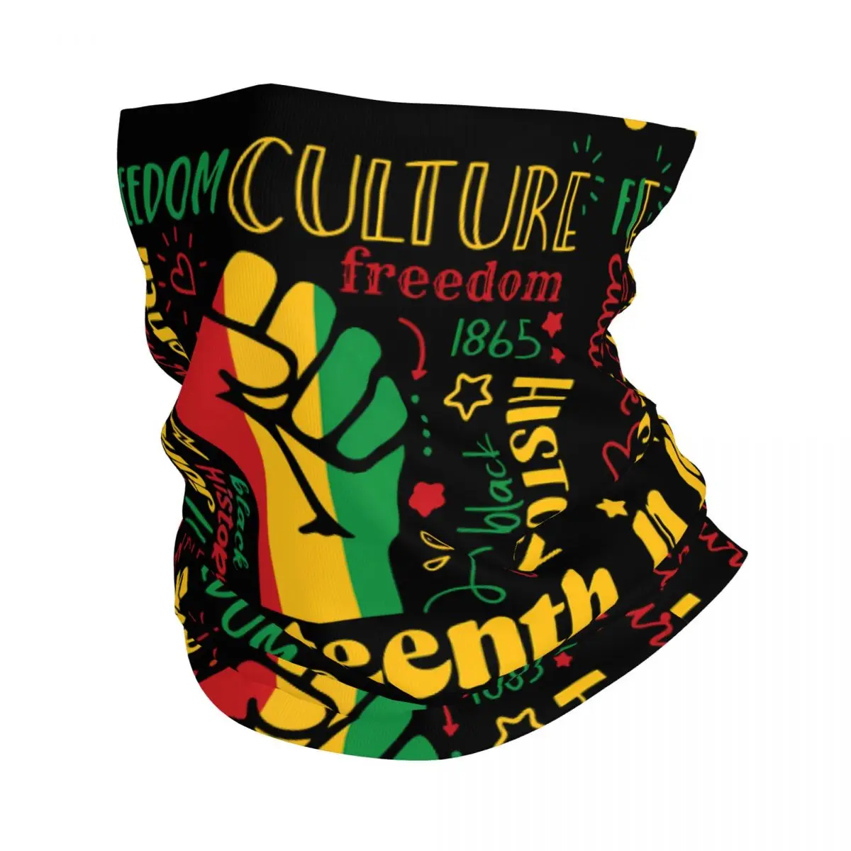 Black History Happy Juneteenth Day Thin Wrap Scarf Bandana Neck Gaiter Face Cover Headband