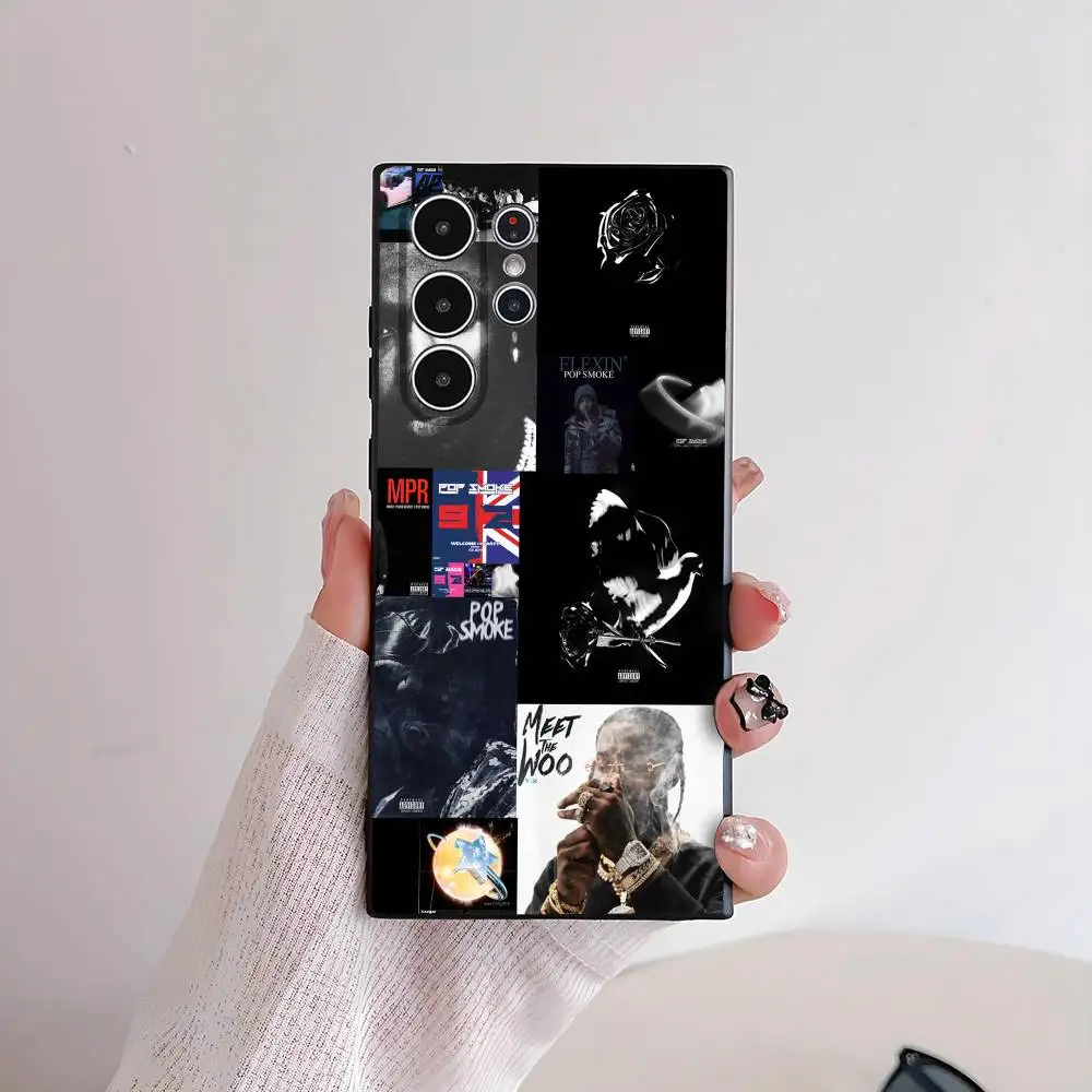 Coque de téléphone Rapper P-Pop Smoke, étui en TPU souple et respectueux de la peau, Compatible avec Samsung S21/S22/S23/S24/S25 FE/Plus/Ultra
