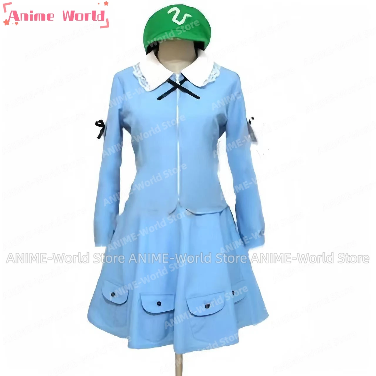 《Custom Size》Anime Touhou Project Kawashiro Nitori Cosplay Costume Uniform Clothing Wig