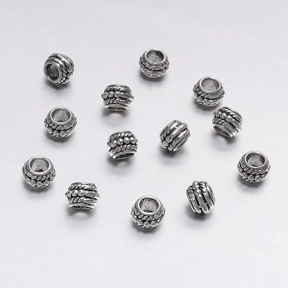 Contas espaçadoras soltas vintage redondas banhadas em metal de 8mm para pulseiras diy, acessórios para fazer joias de pulseiras