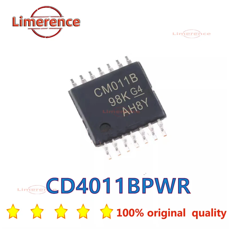 1PCS CD4011BPWR TSSOP-14 Screen Printed CM011B Inverter Logic Chip Original