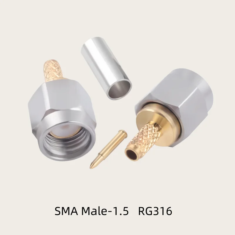 High-frequency Stainless Steel SMA Male SMA-JB2 /JB3-1.5-2-3 Is Used for RG316/SS405 RG405 086/RG402 SS402 RF Connector