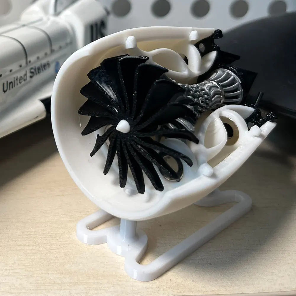 Aircraft Engine Model 3D Printed Mini Turbine Engine Model  Operable Magnetic Levitation Ornament DIY Assembly Toy