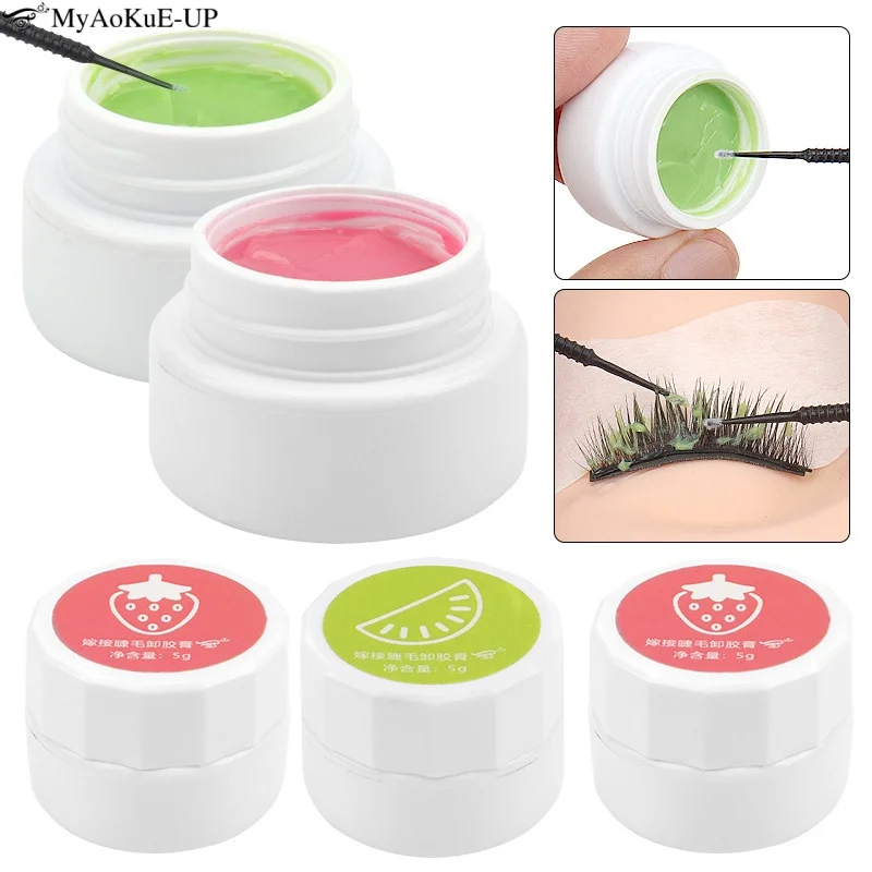 

5/10/20 Pcs Fruit Flavour Eyelash Glue Clean Remover 5g Zero Stimulation Eyelashes Extension Glue Remover Fragrancy Smell Cream