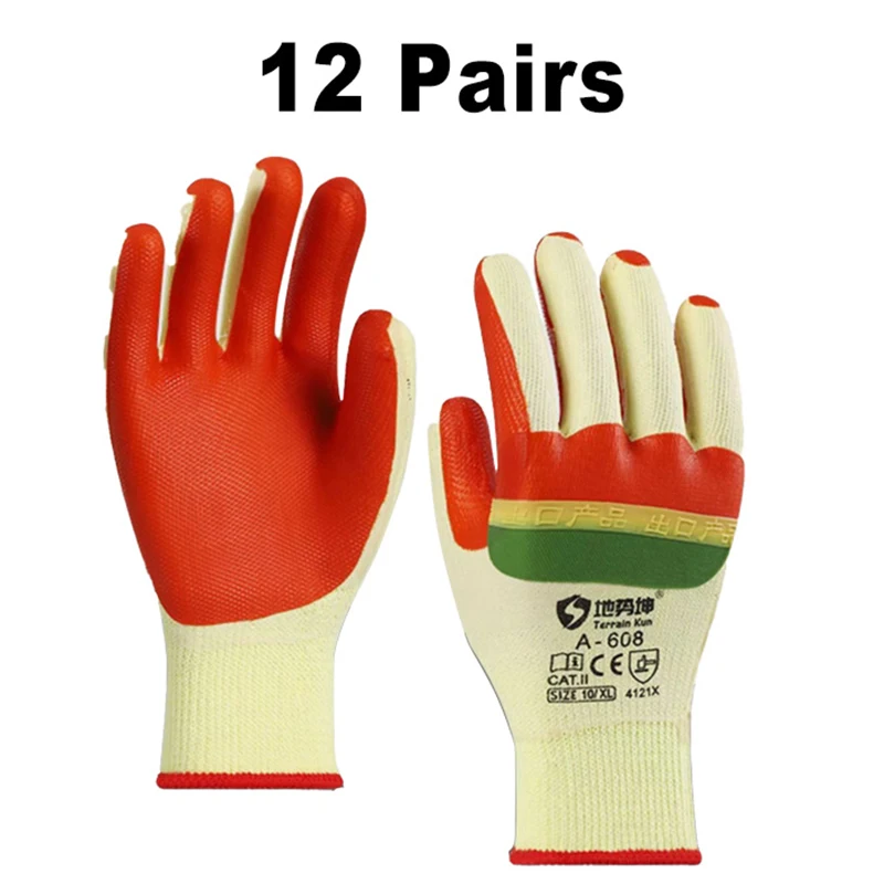 

Latex Work Gloves, Wear-Resistant, Puncture-resistant, Thickened Slip-resistant Rubber Gloves for Construction Reinforcing Steel