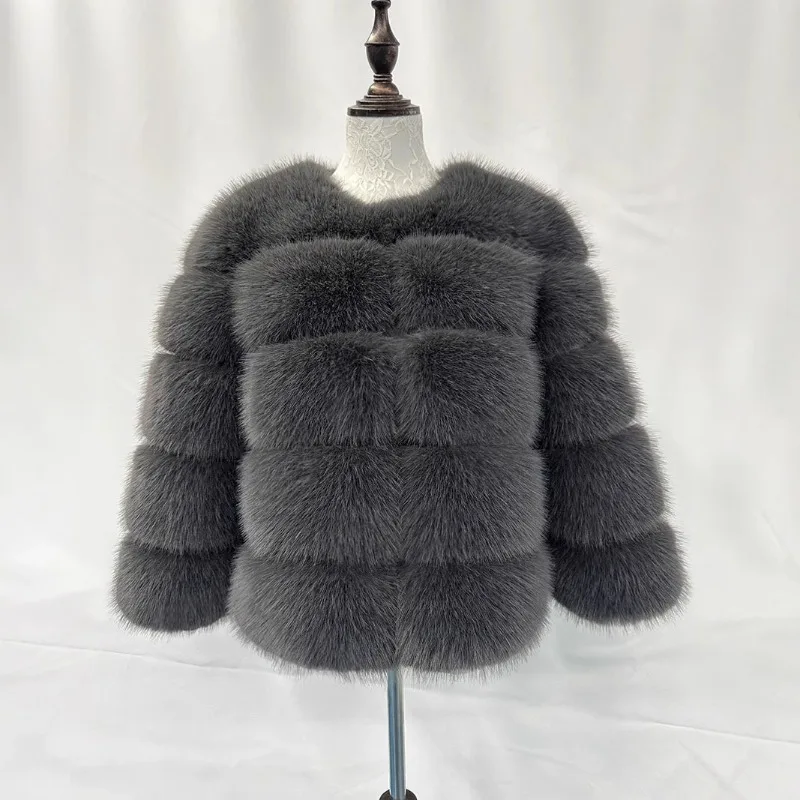 Luxury Brand Women's Clothing Plus Size Faux Fox Fur Coat Winter New Faux Fur Fashionable Warm Artificial Fur Overcoat Jacket