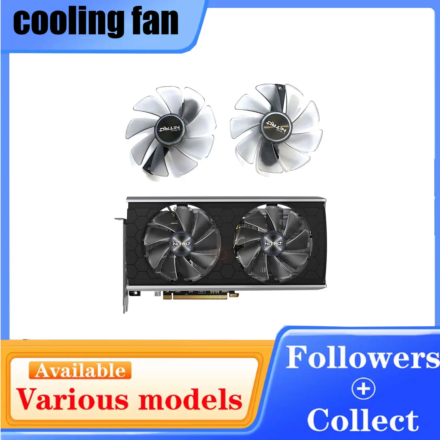95MM 6PIN FD10015M12D CF1015H12D RX5500XT GPU Fan for SAPPHIRE Radeon RX5500XT 5600XT 5700 5700XT NITRO+ Special Edition PULSE