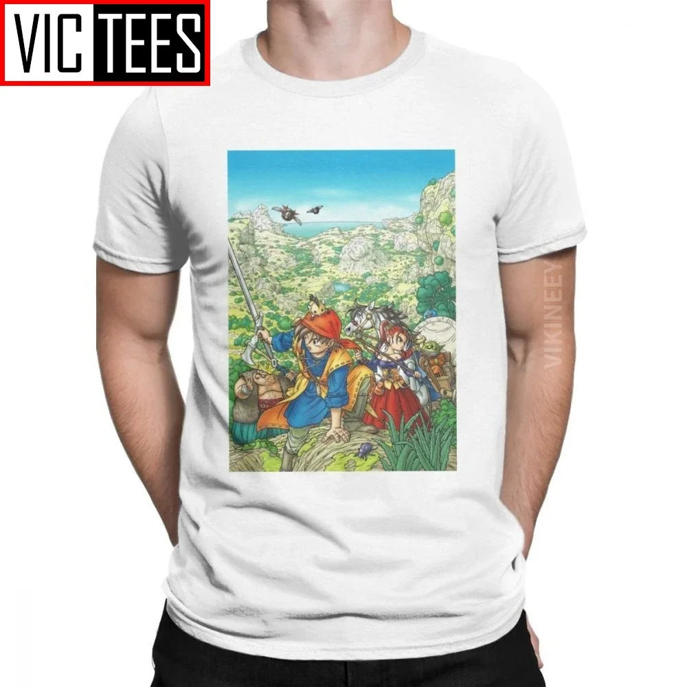 

Dragon Quest T Shirt Men 100 Percent Cotton Tshirt Round Neck Xi Rpg Game Toriyama Games Warrior Slime s