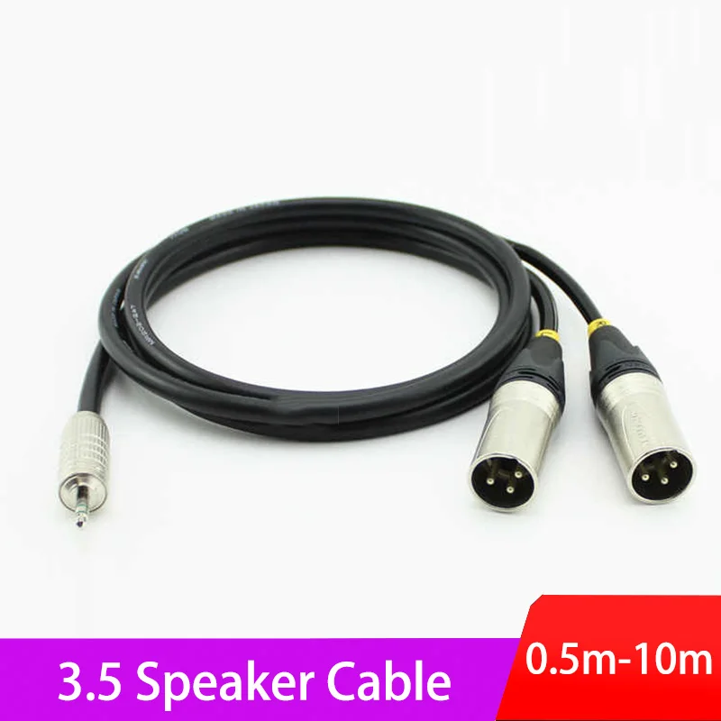 Conector XLR Pro Neutrik NC3MXX e cabo de áudio Canare F-12 3,5 mm TRS, banhado a ouro, para estúdio/palco/transmissão ao vivo