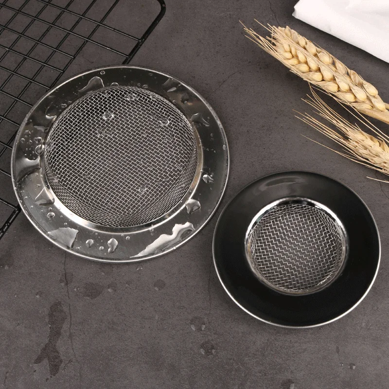 201 Stainless Steel Kitchen Sink Filter Fine Mesh Wash Basin Sewer Drain Outlet Double Layer Filter Thickened Edge Floor Drain