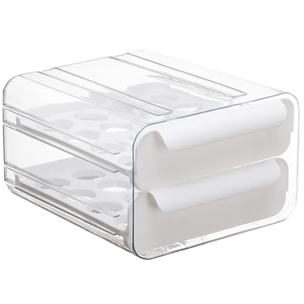 

Egg Holder Storage Bin Large Capacity Stackable Cartons Tray ganizers Fridge Drawer Space Saving PET Material RefrigeratorBins