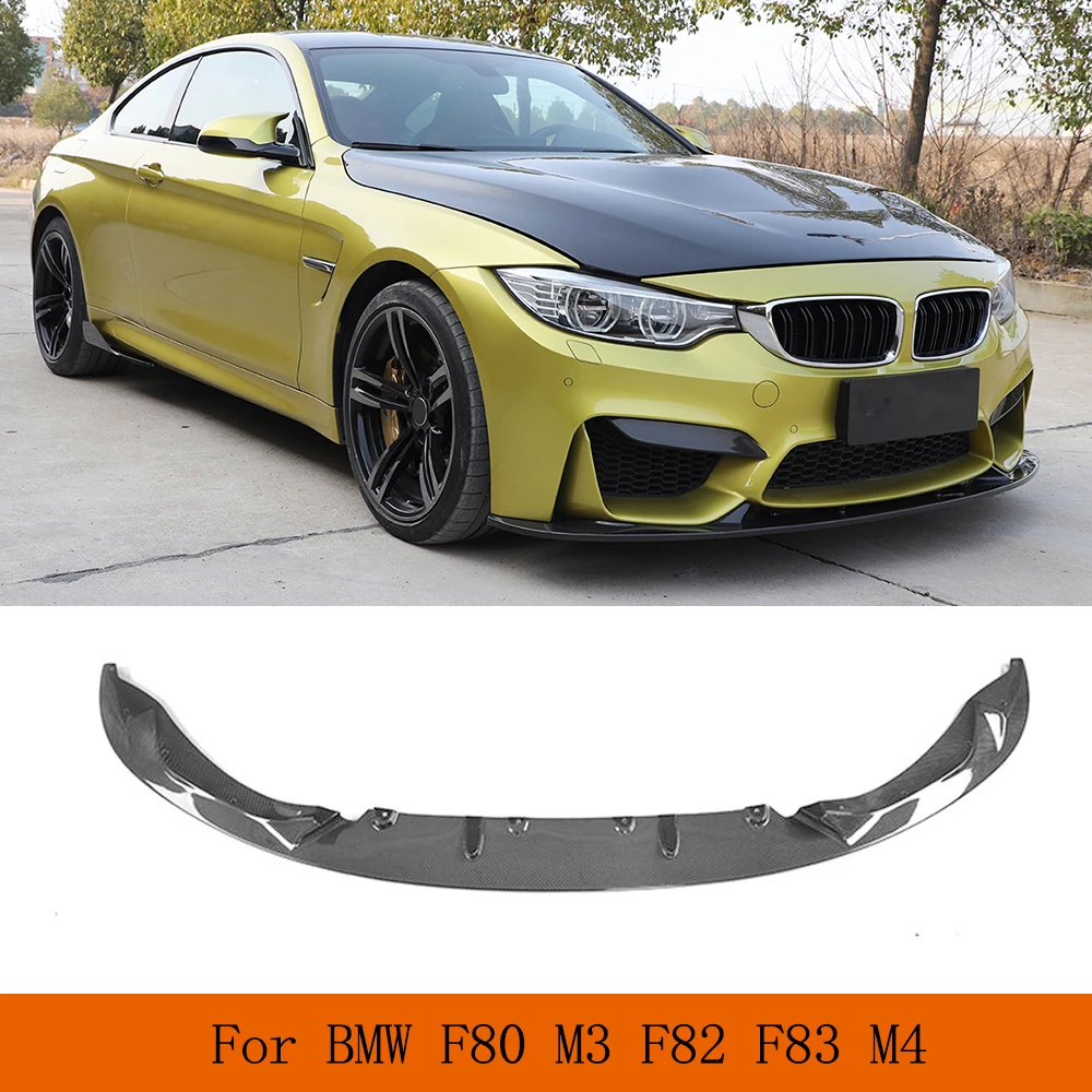 

Для BMW F80 M3 F82 F83 M4 2014 - 2019 углеродное волокно передний бампер губа спойлер Комплект переднего кузова автомобиля передний бампер губы разветвители