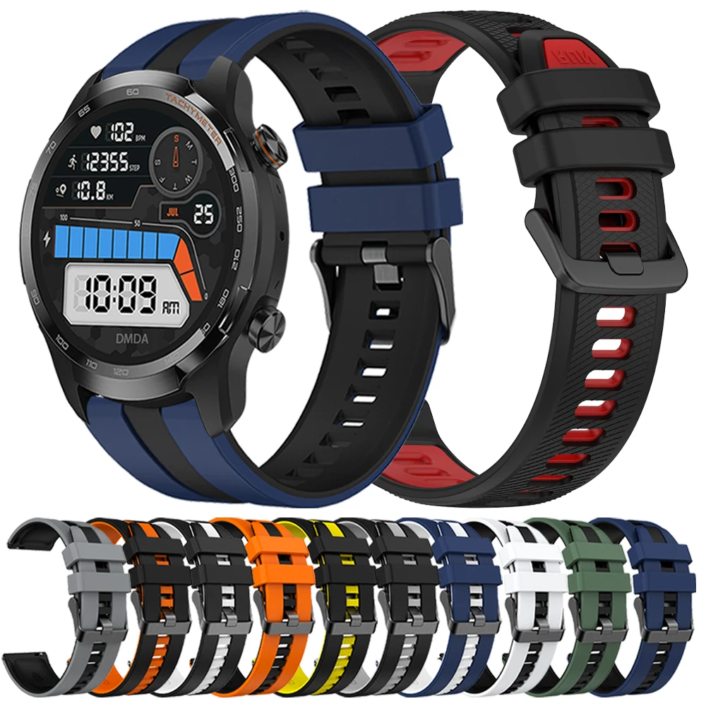 20mm 22mm Silicone Strap For TicWatch Pro 3 GPS/E2 S2 E3 GTH 2 GTW GTX Sports Bracelet For Polar Vantage M3 M2 Replace Watchband