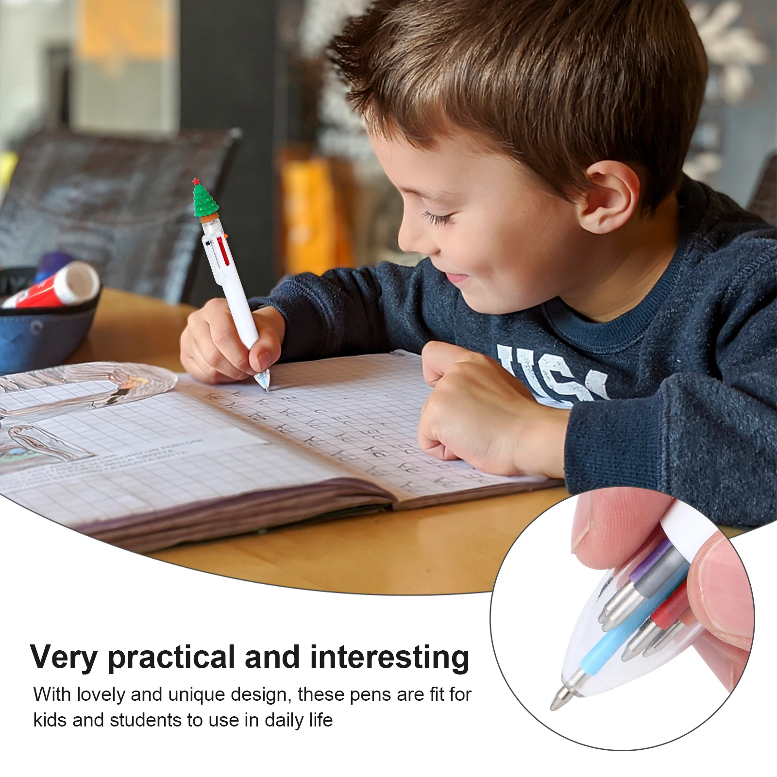 

6Pcs Xmas Gel Pen Cute Cartoon Design Even Ink Season Gift for Stationery Set Christmas Gel Pen