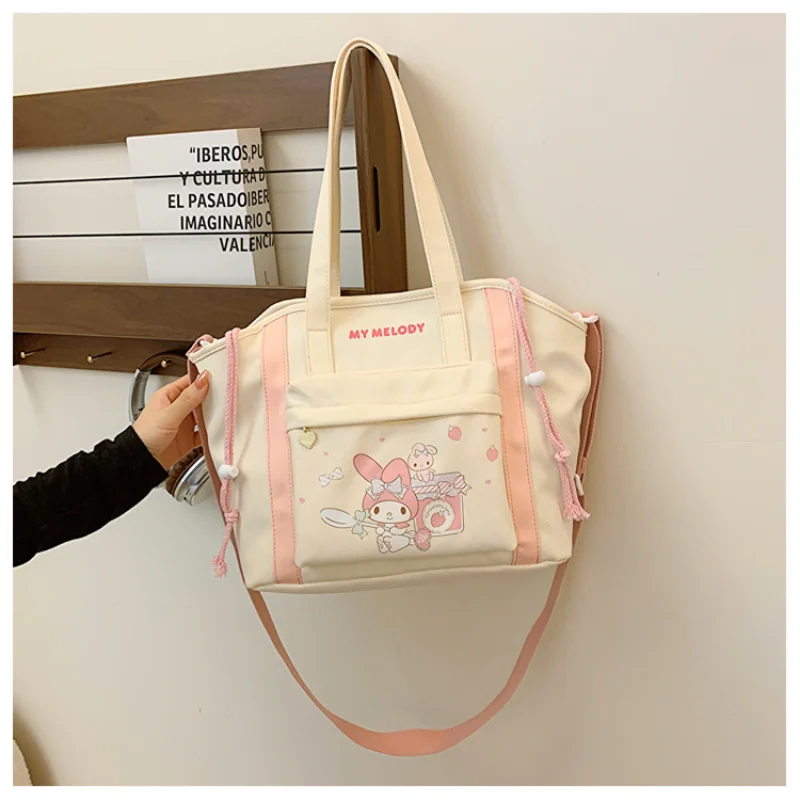 Sanrio New Melody Messenger Bag Cute Cartoon Casual and Lightweight Large Capacity Stain-Resistant Single-Shoulder Bag