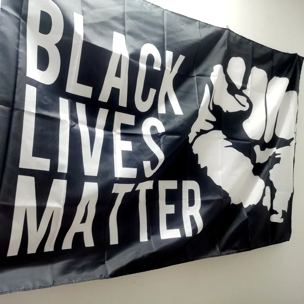 Black Lives Matter Bandiera 90x150 cm in poliestere, banner da giardino per esterni attivista per uso decorativo