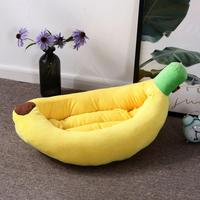 High-quality Materials for Pet Comfort Plush Banana Pet Bed with Heart Toy Blanket Washable Cat Nest for Dogs Cats for Cats