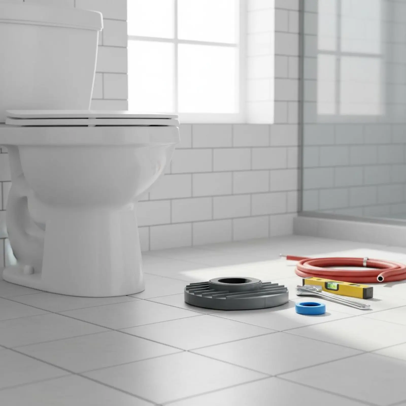 Toilet Flange Gasket Offset Function PVC Toilet Flange Plate Plumbing Supplies for Plumbers, Bathroom Renovation