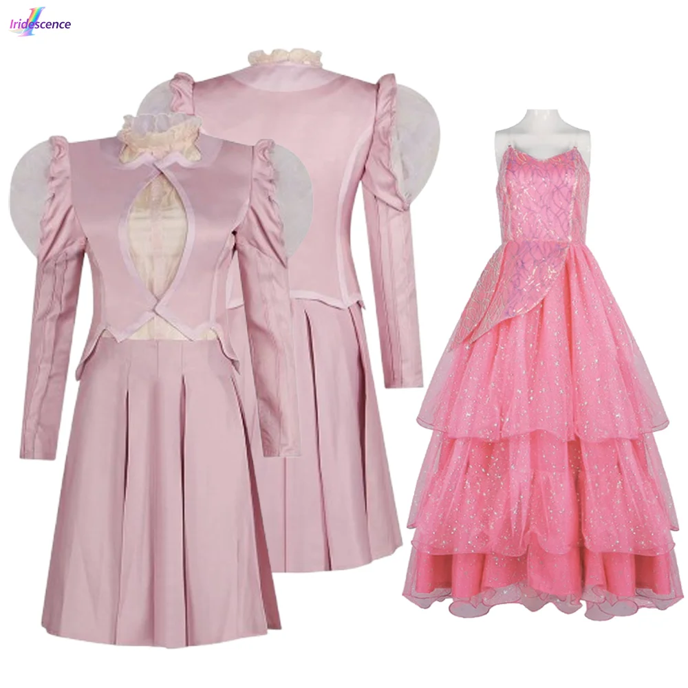 

Костюм для косплея Wicked Movie Glinda, розовое платье принцессы для взрослых и женщин, одежда для Хэллоуина, карнавальная вечеринка, наряды