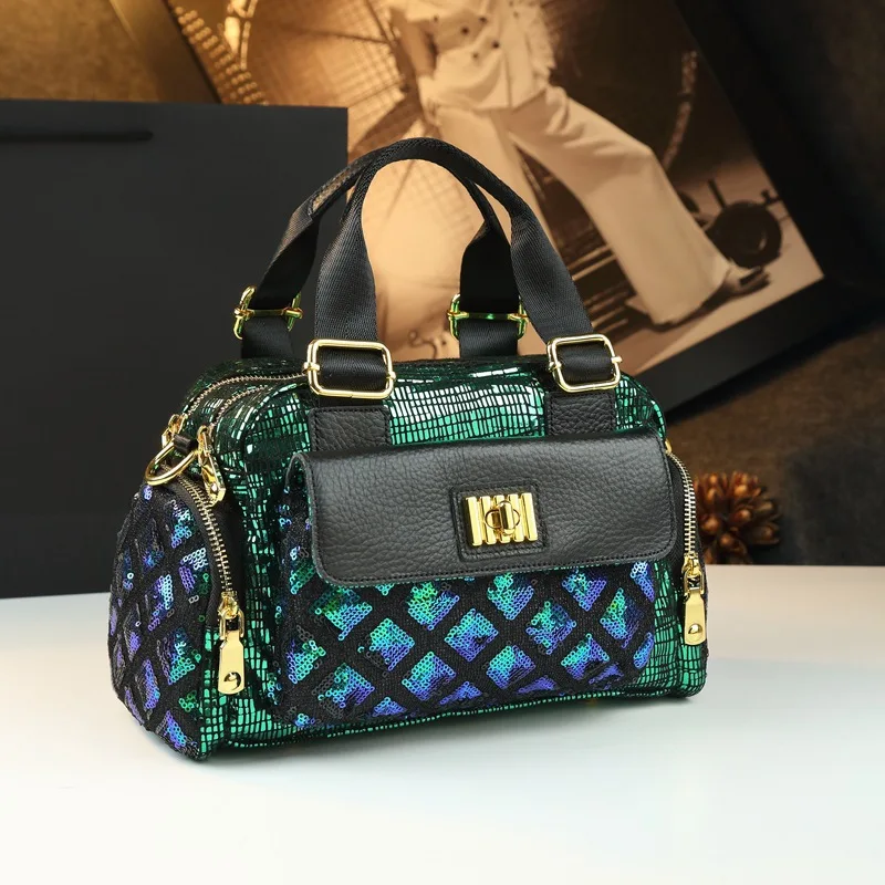 2026 New Model Sequin-Embellished Women's Large-Capacity Fashionable Shoulder Bag, Crossbody Bag, Handbag, Multi-Function
