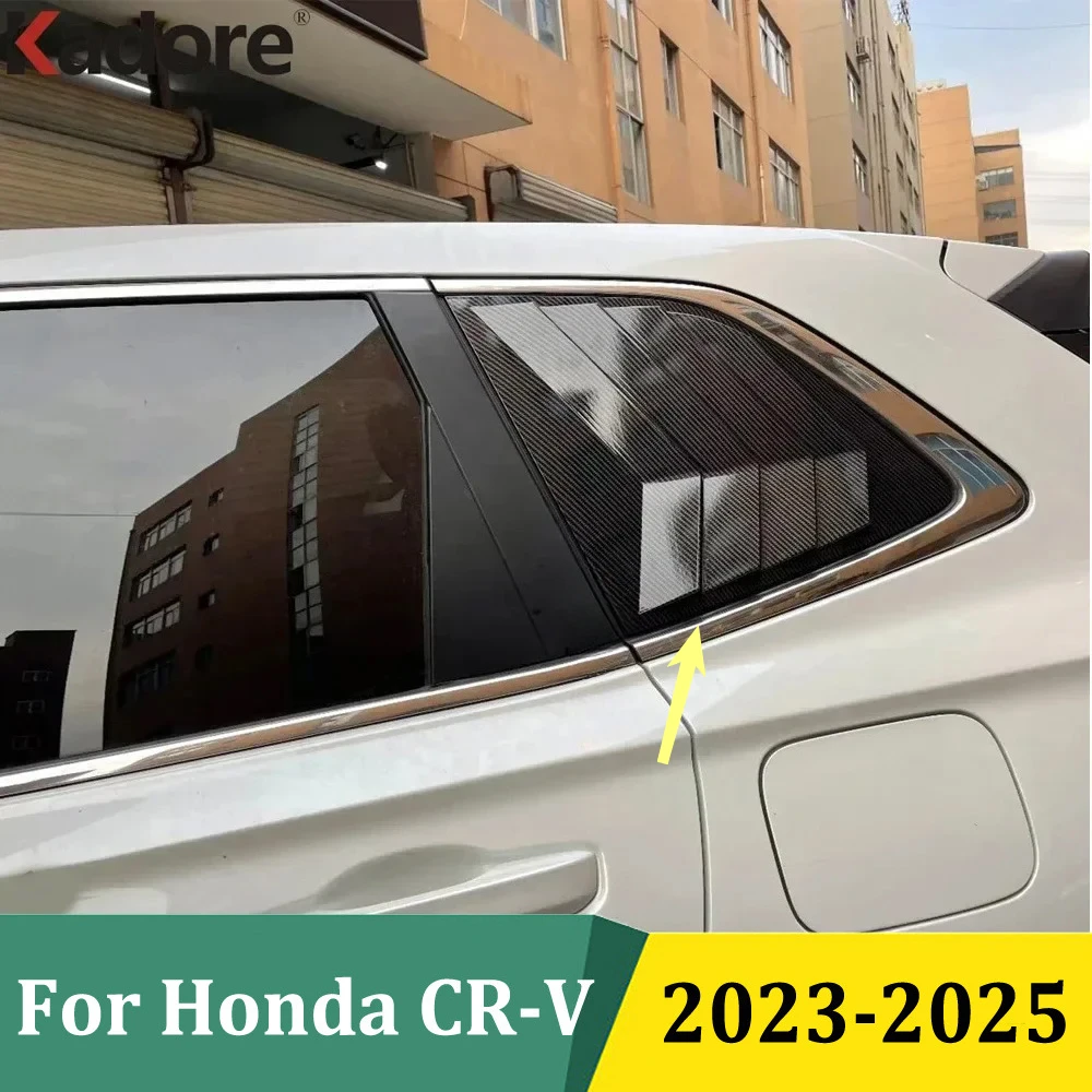 

For Honda CRV CR-V 2023 2024 2025 Carbon Fiber Rear Side Quarter Window Louvers Spoiler Cover Trim Car Exterior Accessories