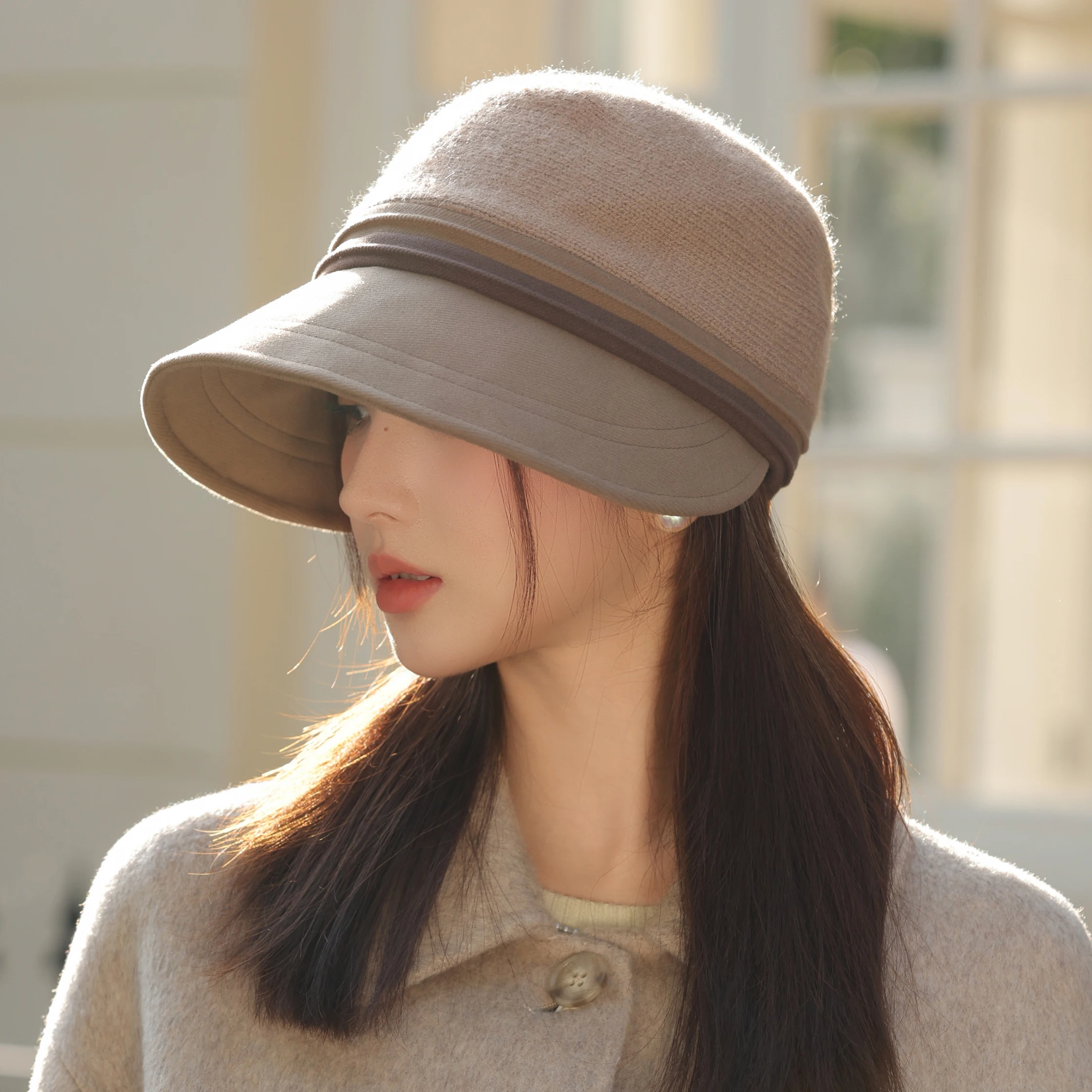 HT5016 Eimer Hut Hohe Qualität Herbst Winter Wolle Hüte für Frauen Damen Packbare Breite Krempe Hut Weibliche Elegante Angeln Eimer Kappe – Detail 13