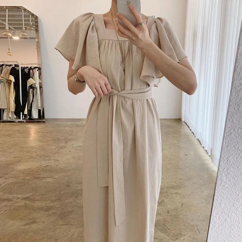 

2022 Elegant Vintage A-Line Party Embroidery Summer Lace Floral Print Boho Solid Dress Sexy Dresses Women Short Sleeve Mesh Robe