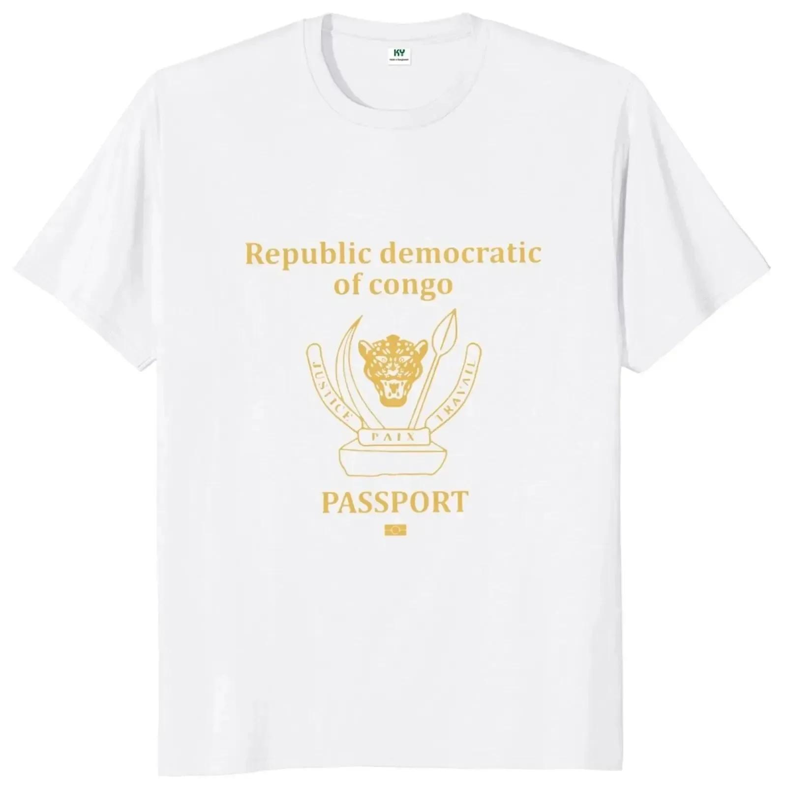 DRC Passport Congo T Shirt Congo Lovers T-Shirt 100% Cotton Casual Tee Shirts