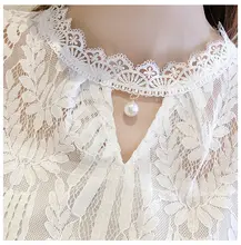 White Floral Summer Blouse with Ruffles #4