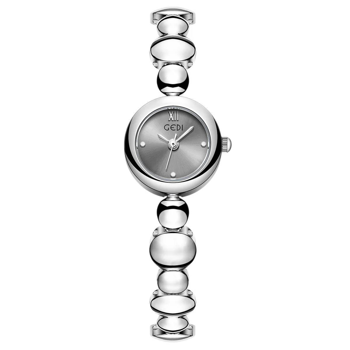 Relógio de pulseira com design de contas pequenas luxo feminino nicho vintage de alta qualidade casual versátil relógio de quartzo aço inoxidável